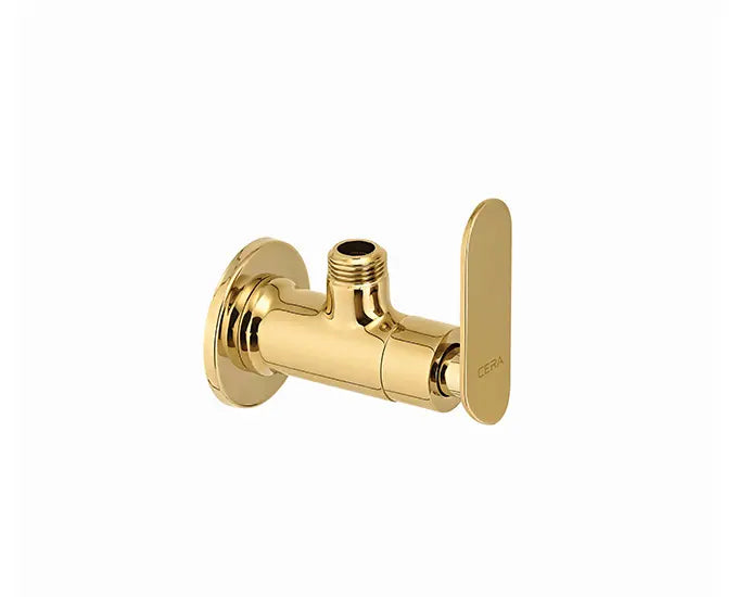Cera F1018201FG Lustre Brooklyn French Gold Finish Quarter Turn Angle Cock With Wall Flange