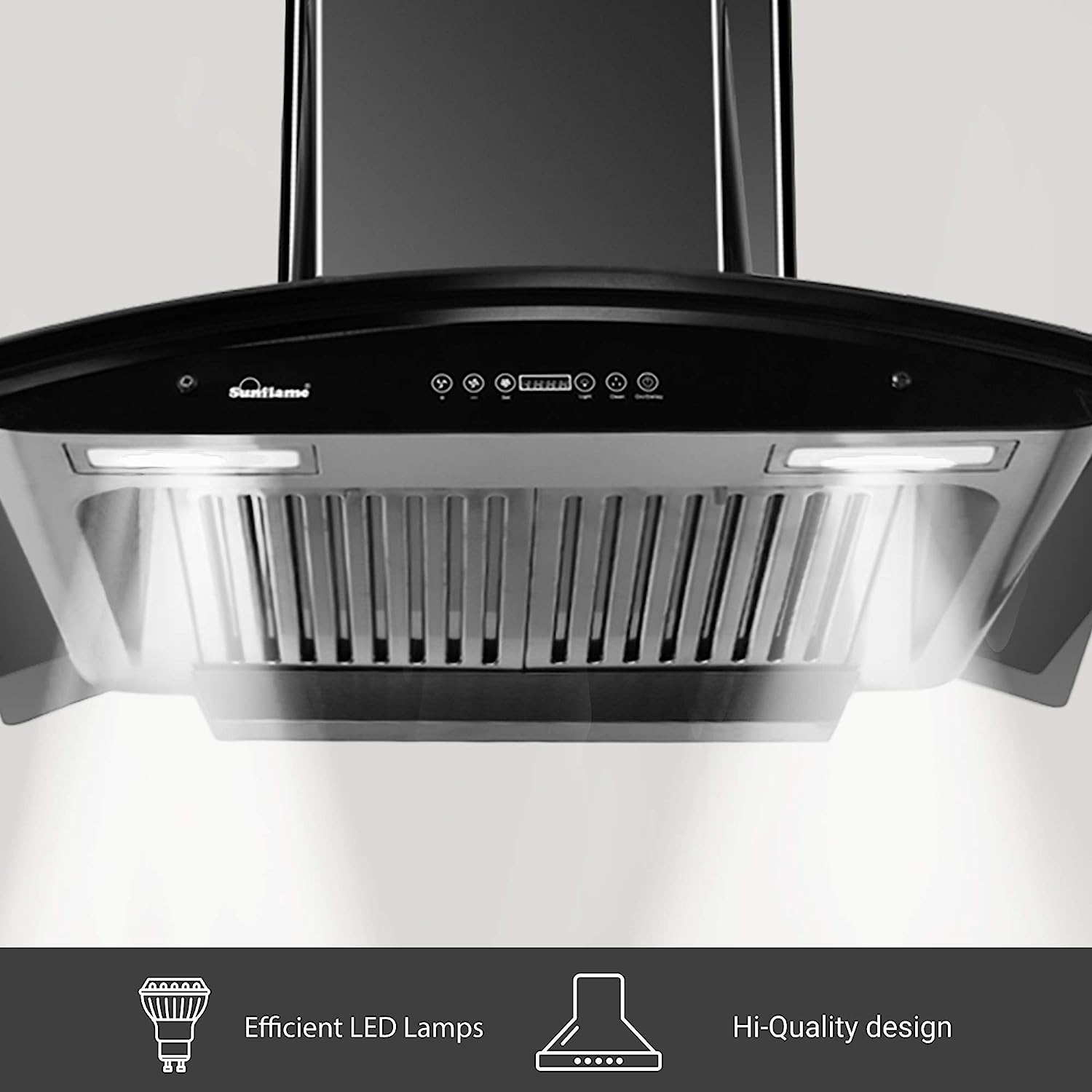 SUNFLAME Rapid 60cm AC DX 1100m3/hr Suction Titanium Chimney