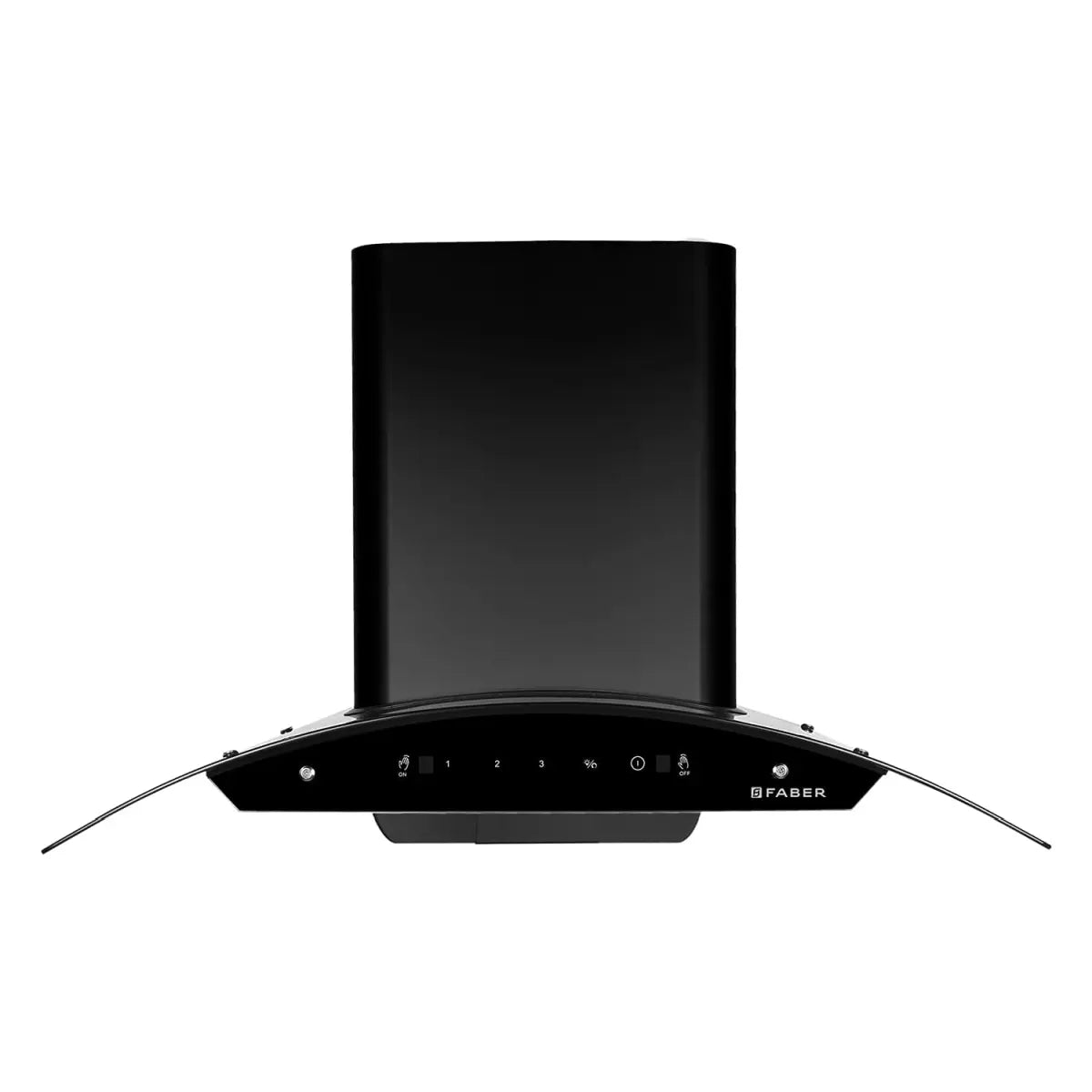 Faber 90 cm 1200 m3/hr Auto-Clean curved glass Kitchen Chimney (HOOD SUNNY HC SC 90, Filterless technology, MS TC, BK)