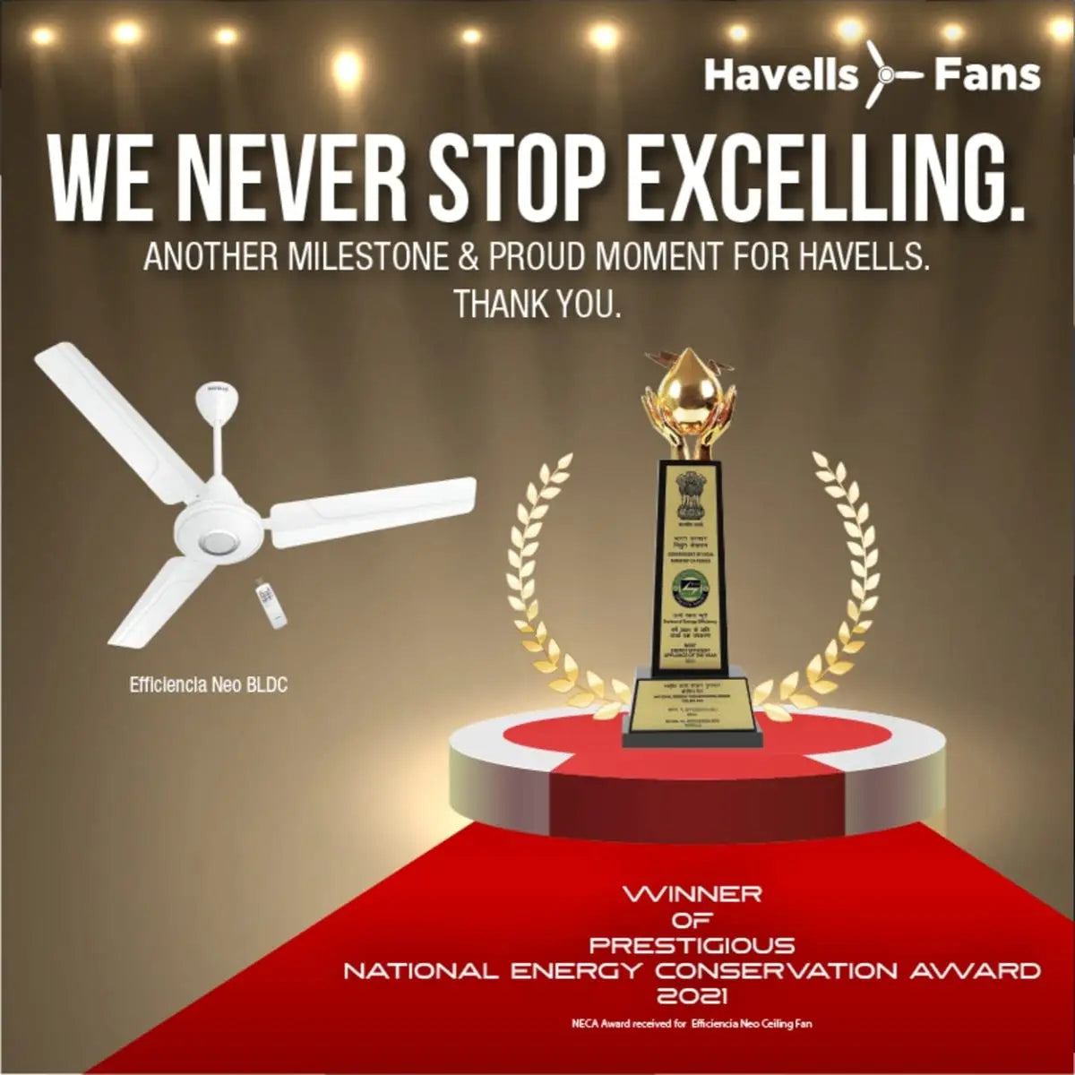 Havells Fan Efficiencia Neo 1200mm Elegant White