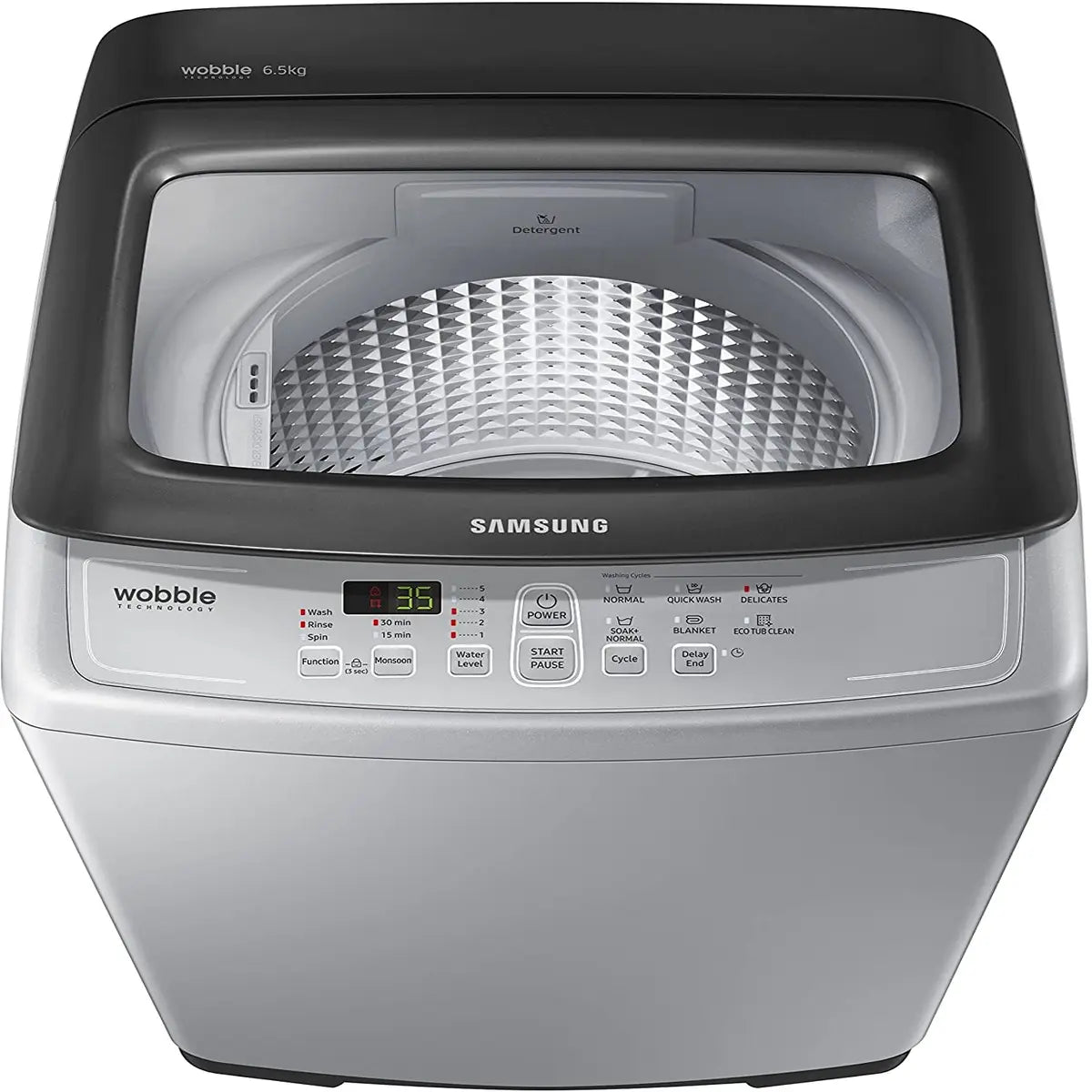 Samsung 6.5 kg Fully-Automatic Top Loading Washing Machine (WA65M4300HA/TL, Imperial Silver)