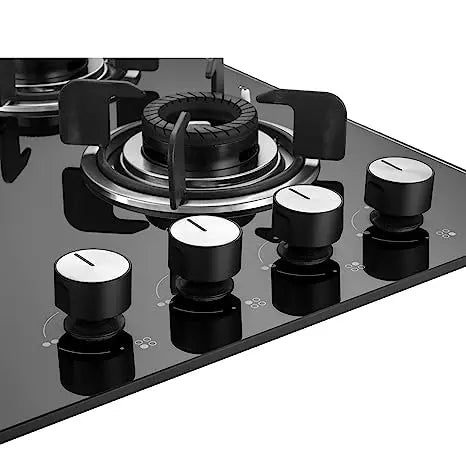 KAFF CRH 604 Built in Hob | Tornado Fire Burners | Auto Electric Ignition| Black Tempered Glass