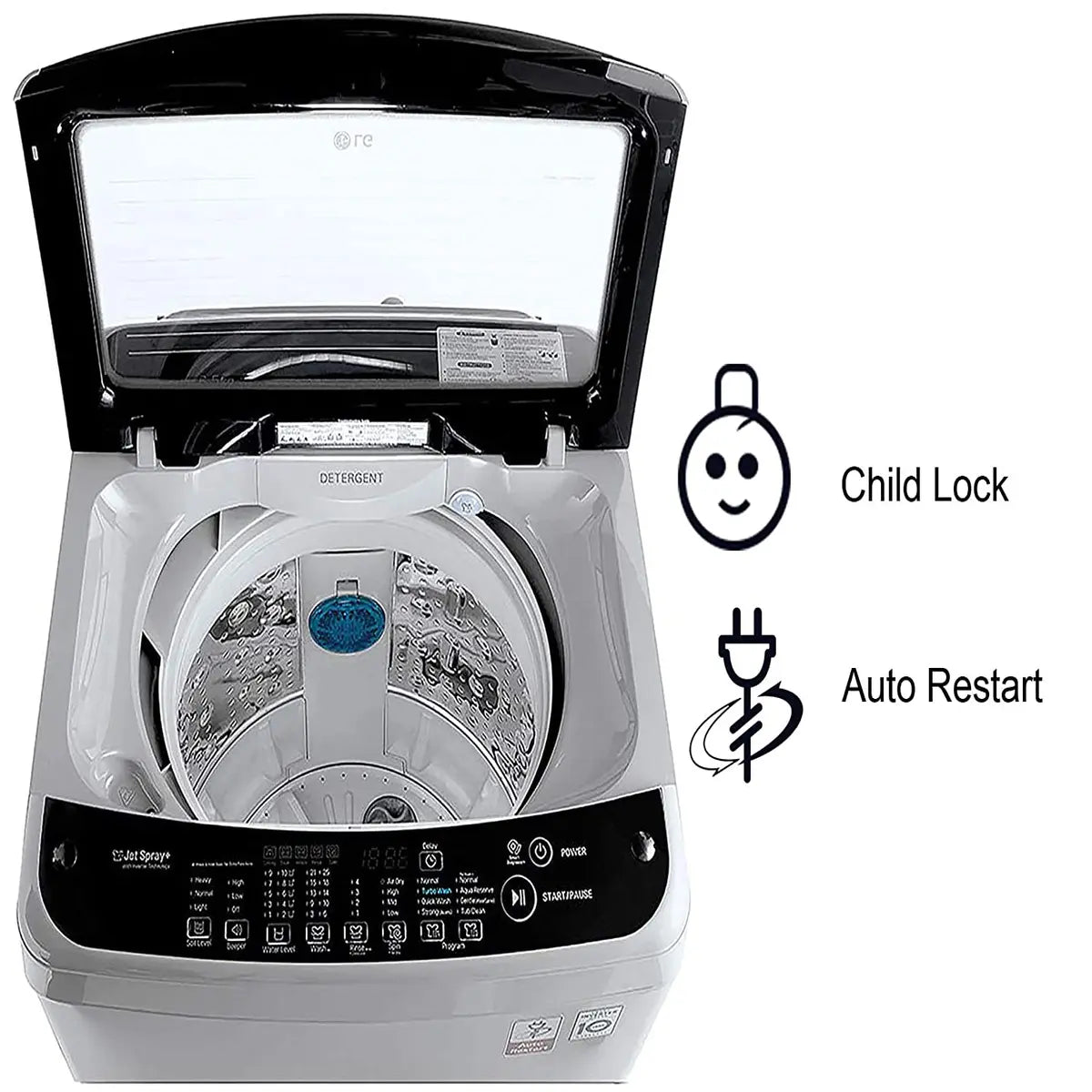 LG 6.5 Kg Inverter Fully-Automatic Top Loading Washing Machine (T7577NDDLJ, Middle Free Silver)