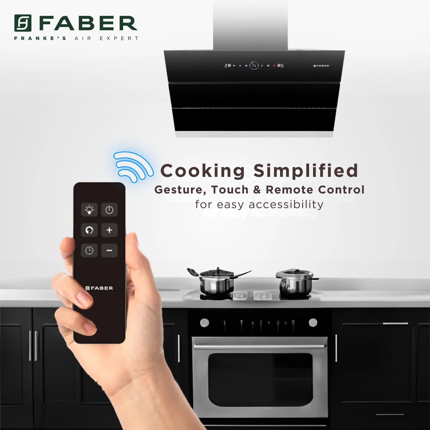 Faber Comet BLDC FL HC SC BK IN 90cm Wall Mounted Chimney | filterless | Autoclean | Touch & Gesture Control