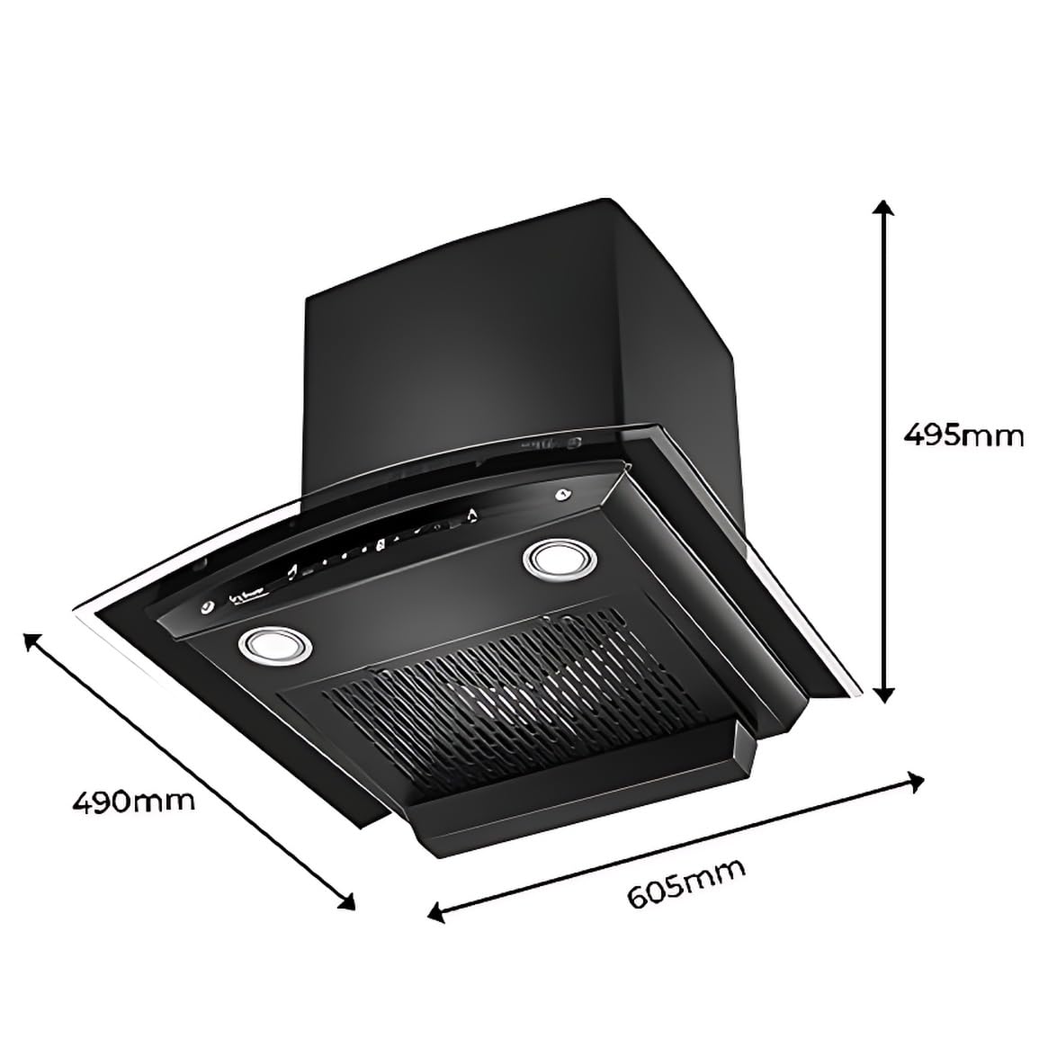Hindware Divina Neo 60 AutoClean Chimney with Motion Sensor & Touch Control (1200m³/hr)