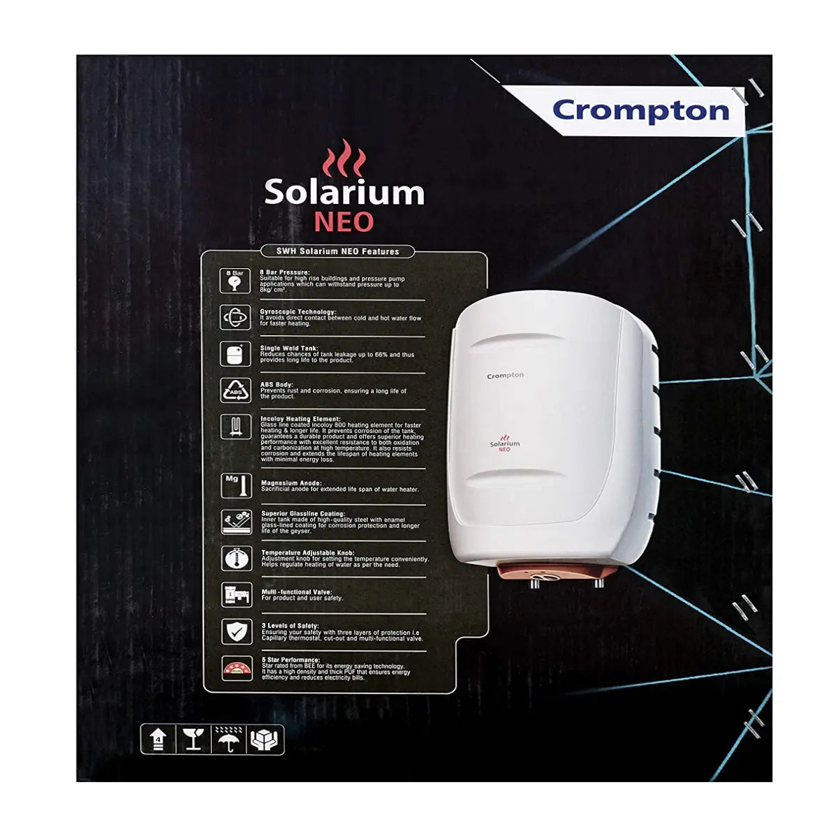 Crompton Solarium Neo 25-L 5 Star Rated Storage Water Heater (Ivory)