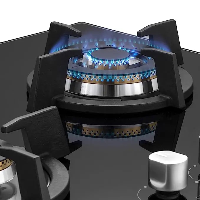 Kaff KH 86 BR 53 | Powerful Brass Burners | Auto Ignition | Cast Iron Grills | Metal Knobs | Built in Hob