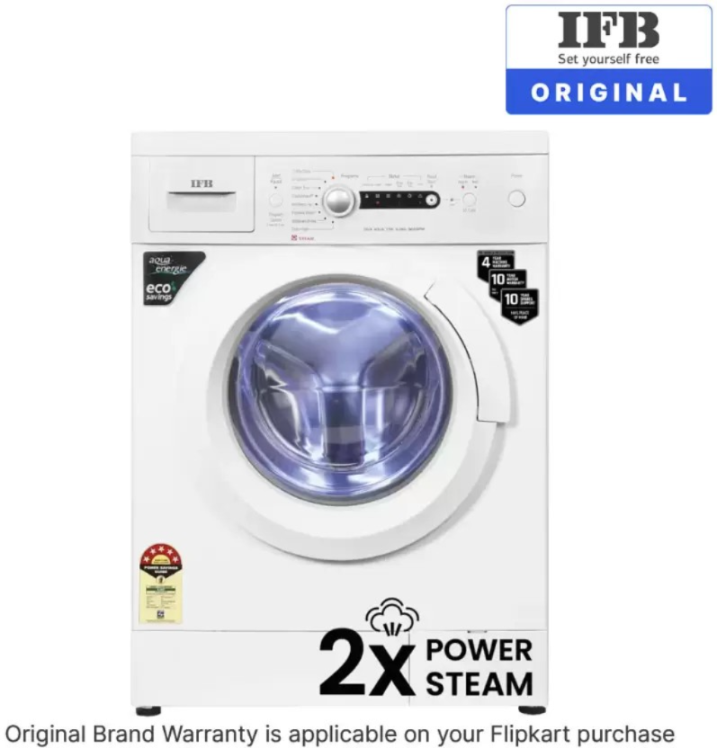 IFB 6 kg Steam Wash, Hard Water Wash, Active Color Protection 4 years Comprehensive Warranty Fully Automatic Front Load Washing Machine with In-built Heater White (DIVA AQUA VSS 6008)