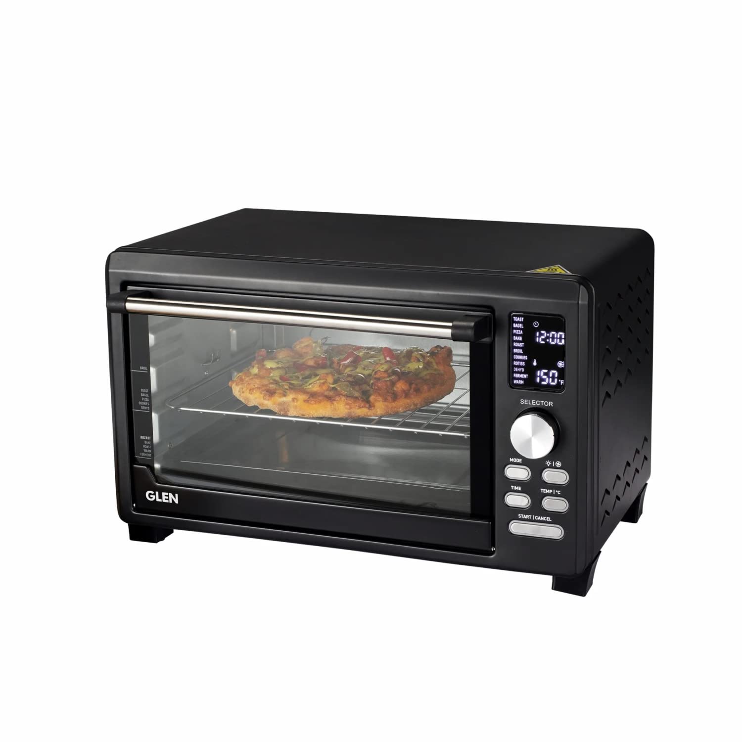 Glen OTG 23 Litres, 1500W Digital, Full Back Convection, Motorized Rotisserie, Black (5023DIGI)