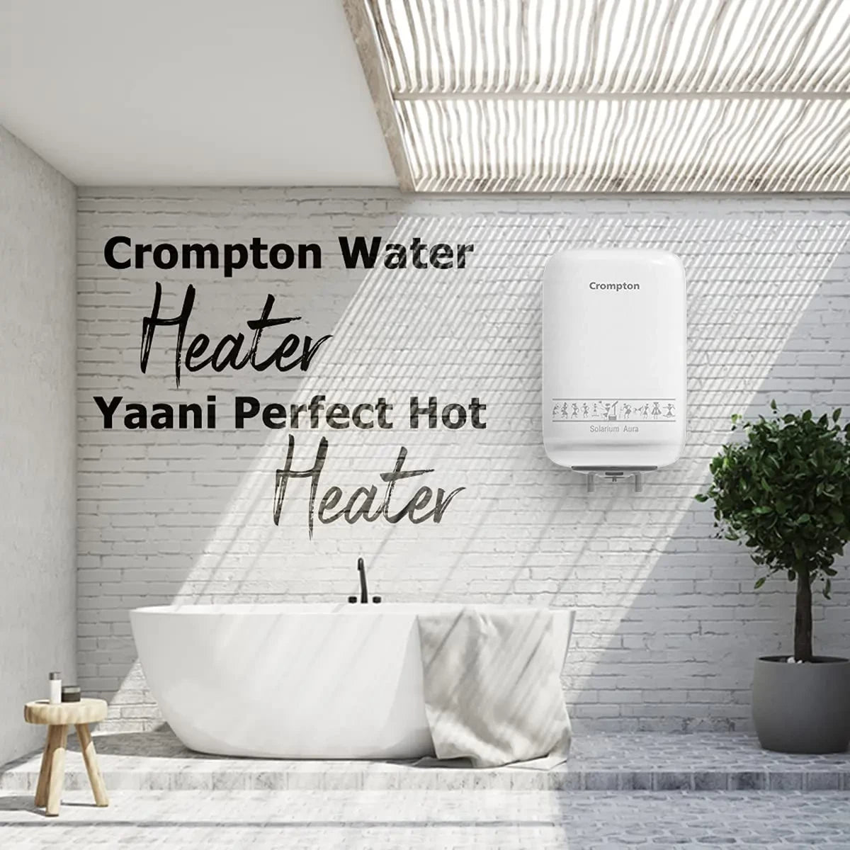 Crompton Solarium Aura 2000-Watt Storage Water Heater (White) - 15 Liter
