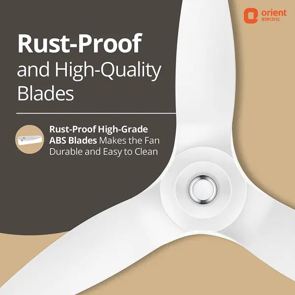 Orient Electric Aeroquiet Noiseless Premium Ceiling Fan 48 inch 1230 mm White