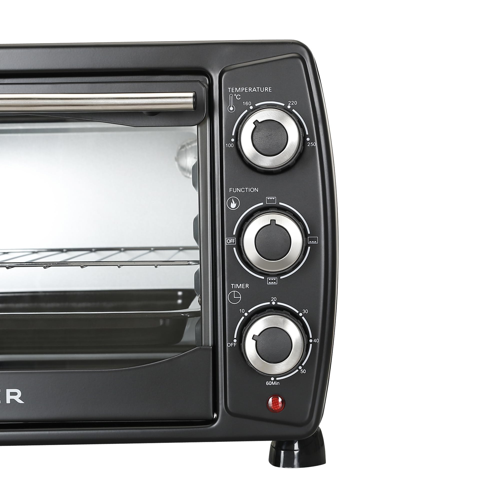 Faber 20 liter 1400 Watts OTG|Bake, Toast, Grill|4 Stage Functions, Upper & Lower Heating|Cool-Touch Handle, Heat Resistant Glass, Indicator Light, Auto-Shut, Ready Bell|Removable Crumb Tray|