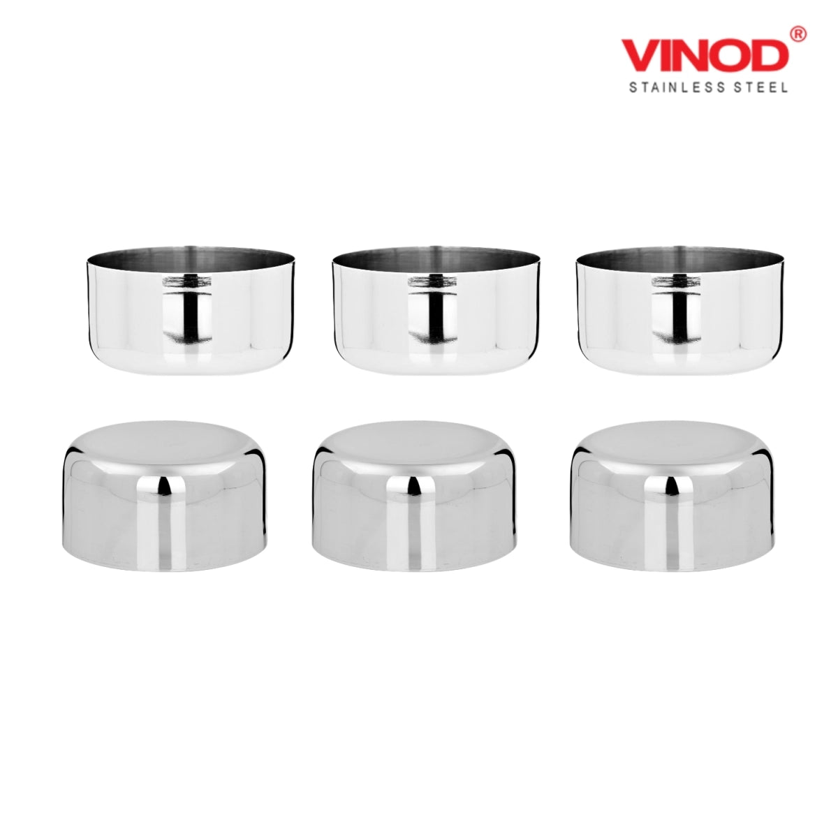 Vinod Stainless Steel Vati / Katori Set - 6 pieces, 250ml