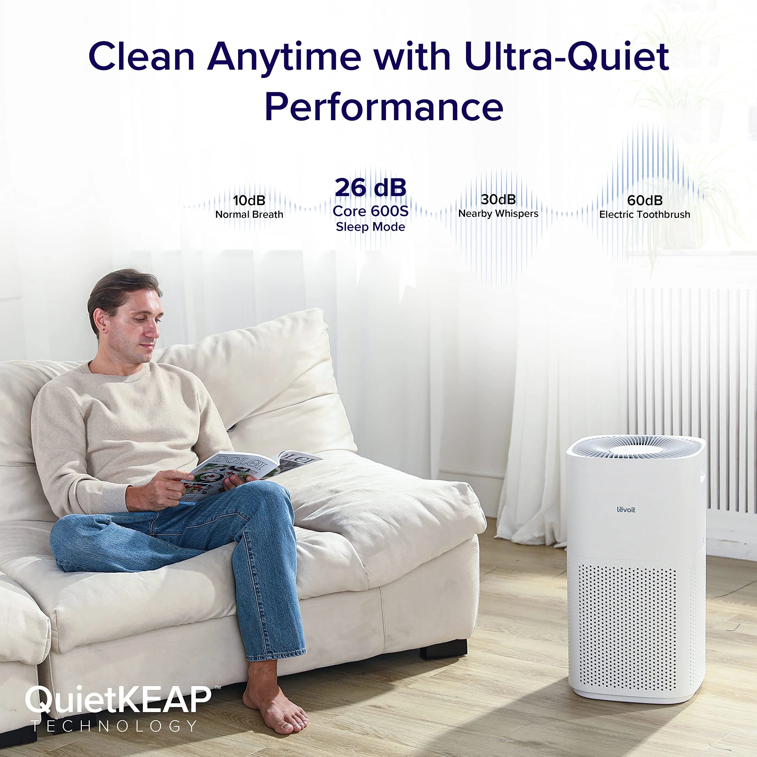LEVOIT Large Room Air Purifier, WiFi & PM2.5 Monitor, H13 True HEPA Filter, 1588 Sq. Ft Coverage, Removes 99.97% of Allergens, Smoke, Dust, Auto Mode, Alexa Control