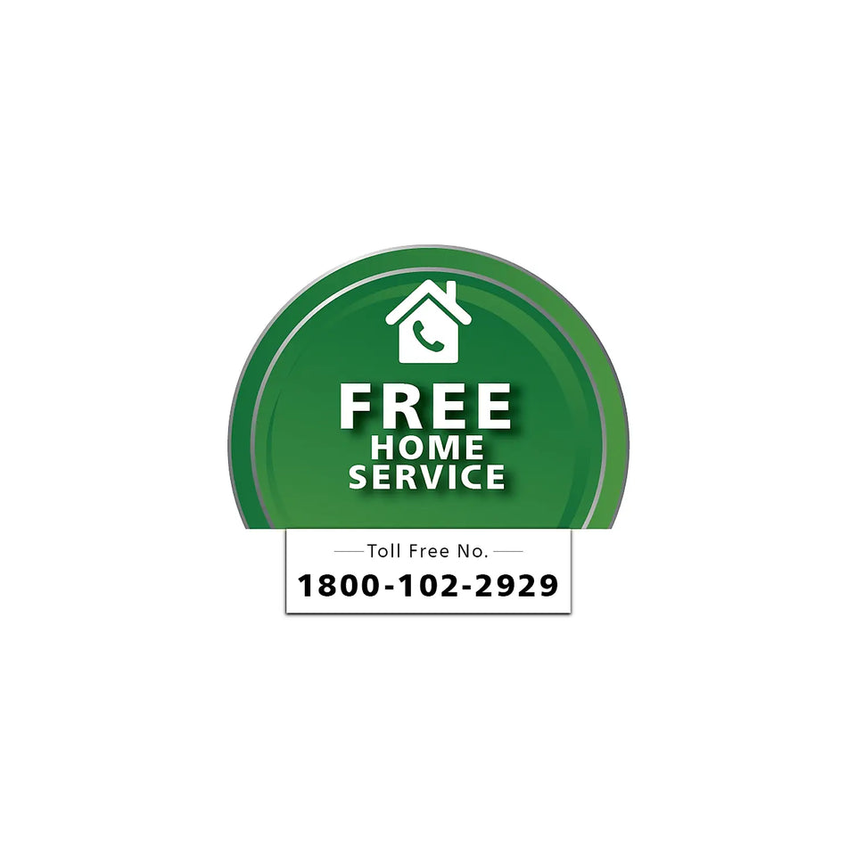 Philips free home service badge with toll free number, shown with the HR3705/10 hand mixer listing