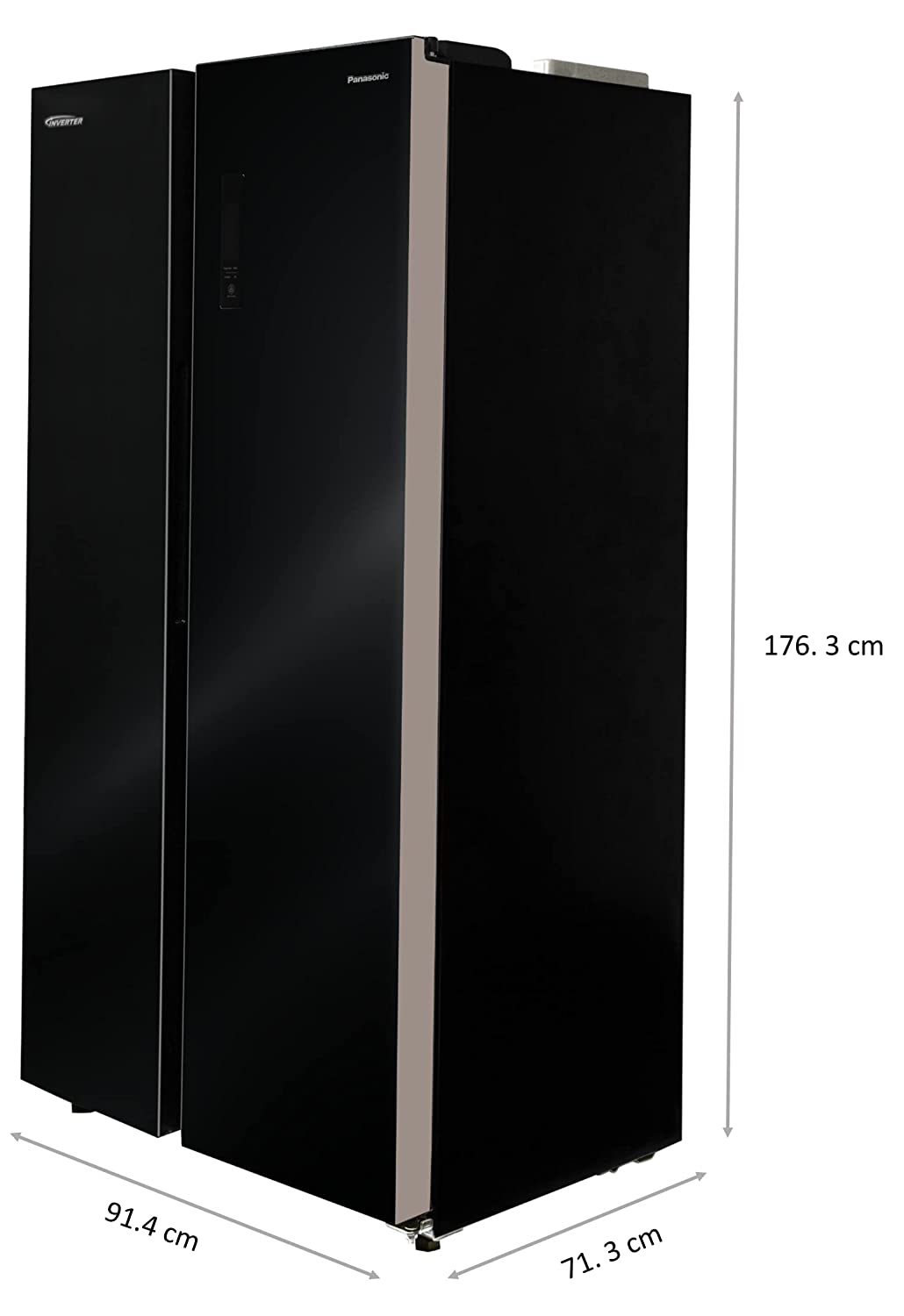 Panasonic 592 L Wifi Inverter Frost-Free Side by Side Refrigerator (NR-BS62MKX1, Black, Stainless Steel Finish)