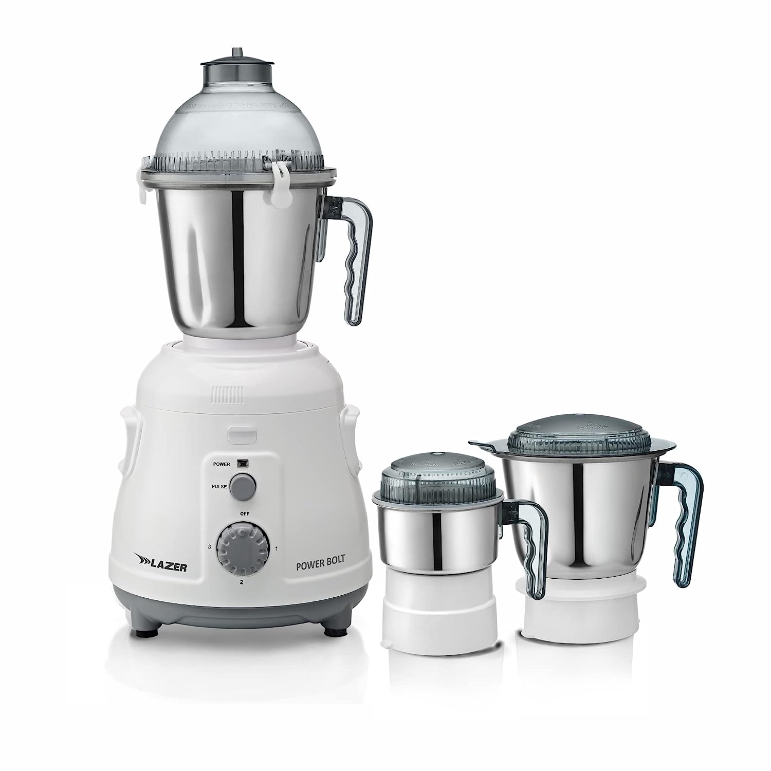 Lazer Power Bolt 3 Jars 950W Mixer Grinder (White)