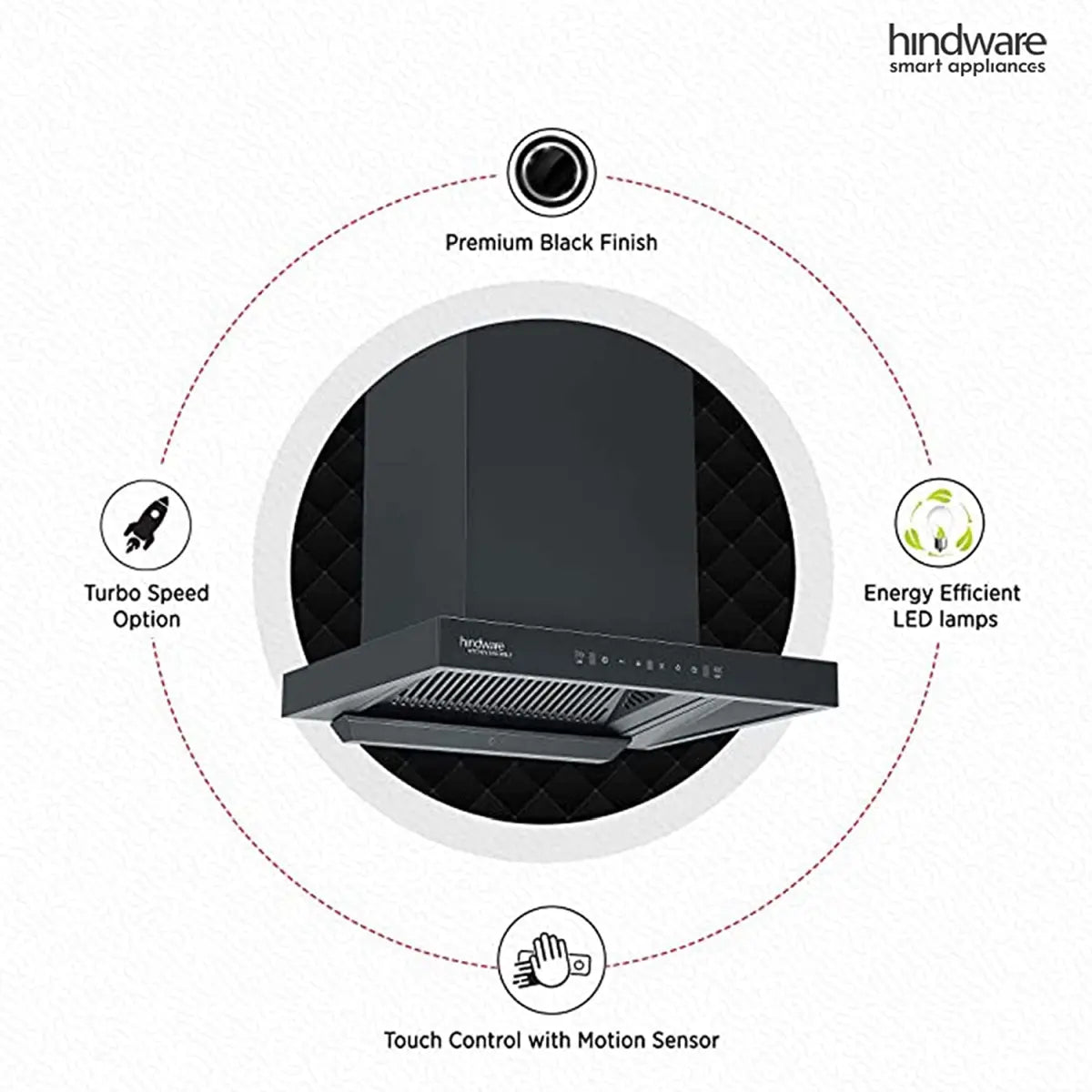 Hindware Kitchen Chimney Atlanta 60 CM Black