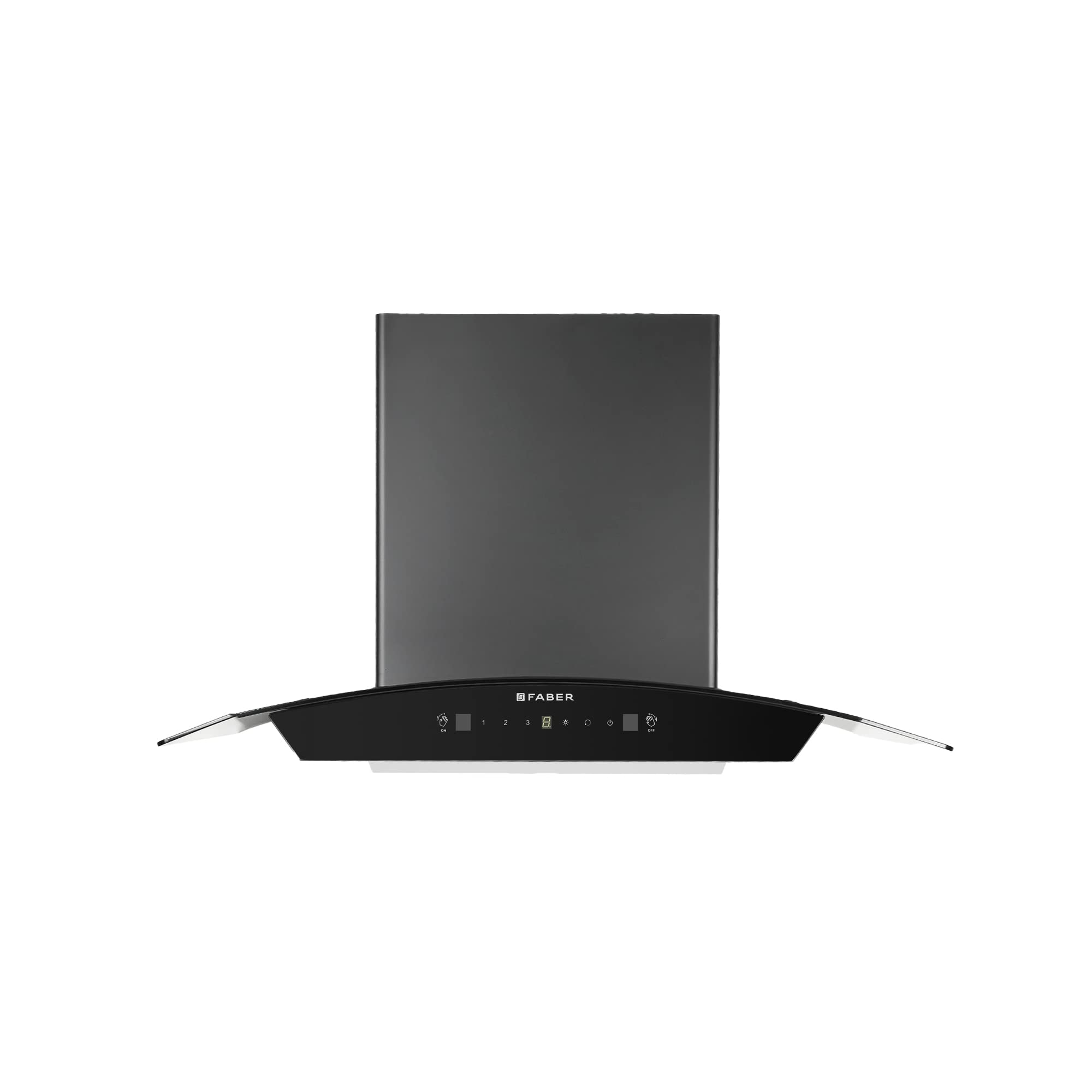 Faber 75 cm 1500 m³/hr Autoclean Curved Shape Kitchen Chimney | 2 years on comprehensive warranty on product, 12 years warranty on motor | HOOD PRIMUS PLUS ENERGY IN HCSC BK 75 with SS Baffle