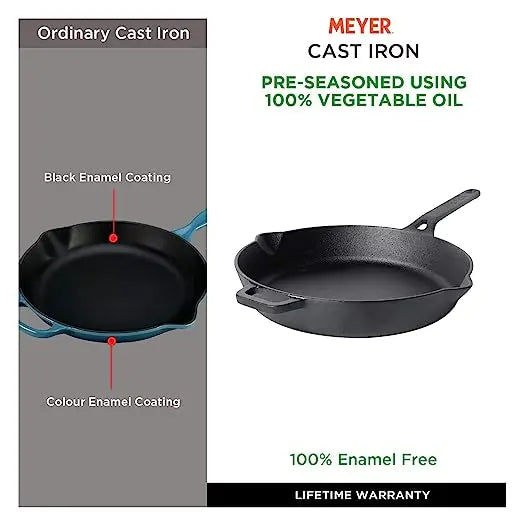 Meyer Cast Iron Skillet (Induction Compatible) 48122 26cm Black