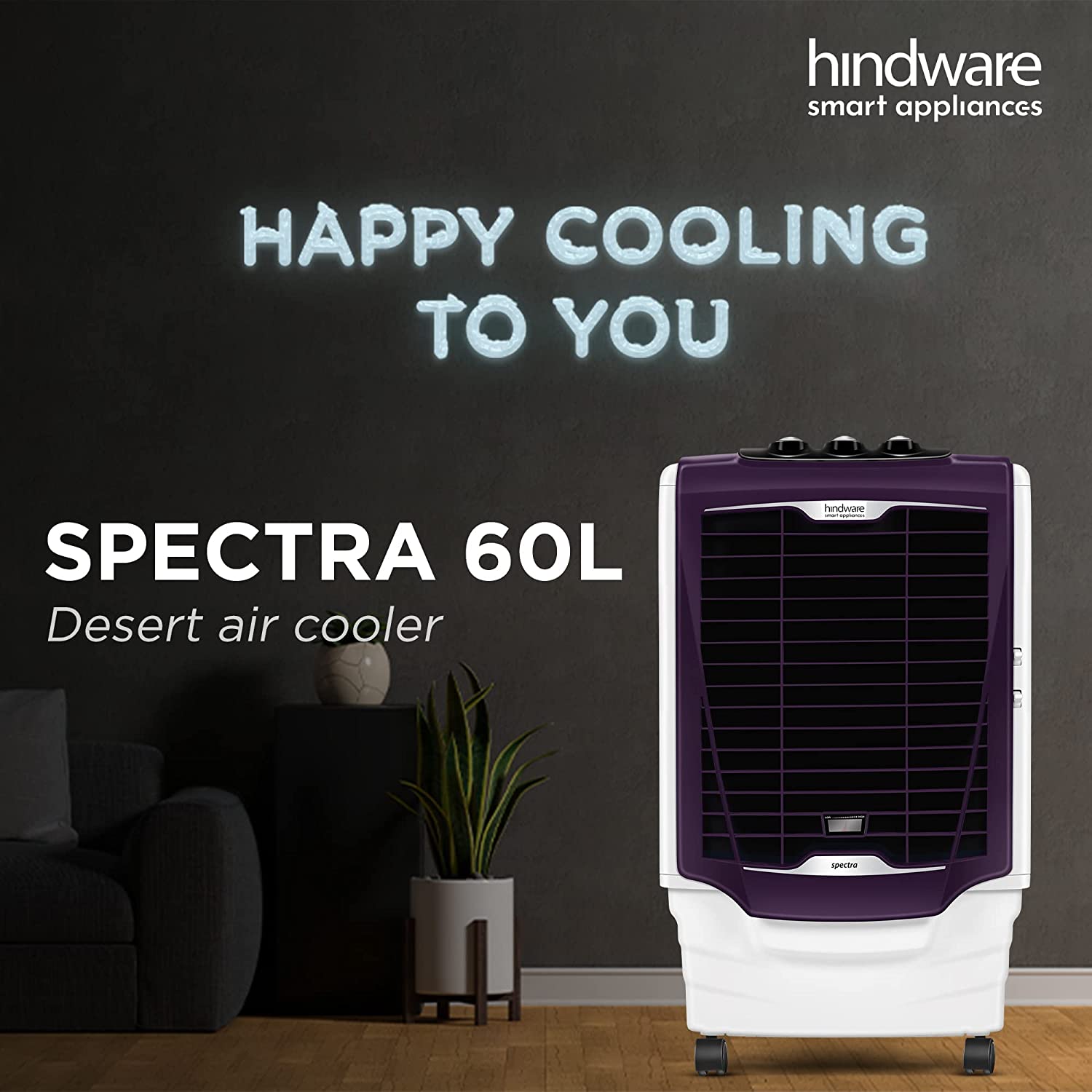 ஹிண்ட்வேர் ஸ்மார்ட் அப்ளையன்சஸ் ஸ்பெக்ட்ரா 60L கூலர் ஊதா &amp; வெள்ளை