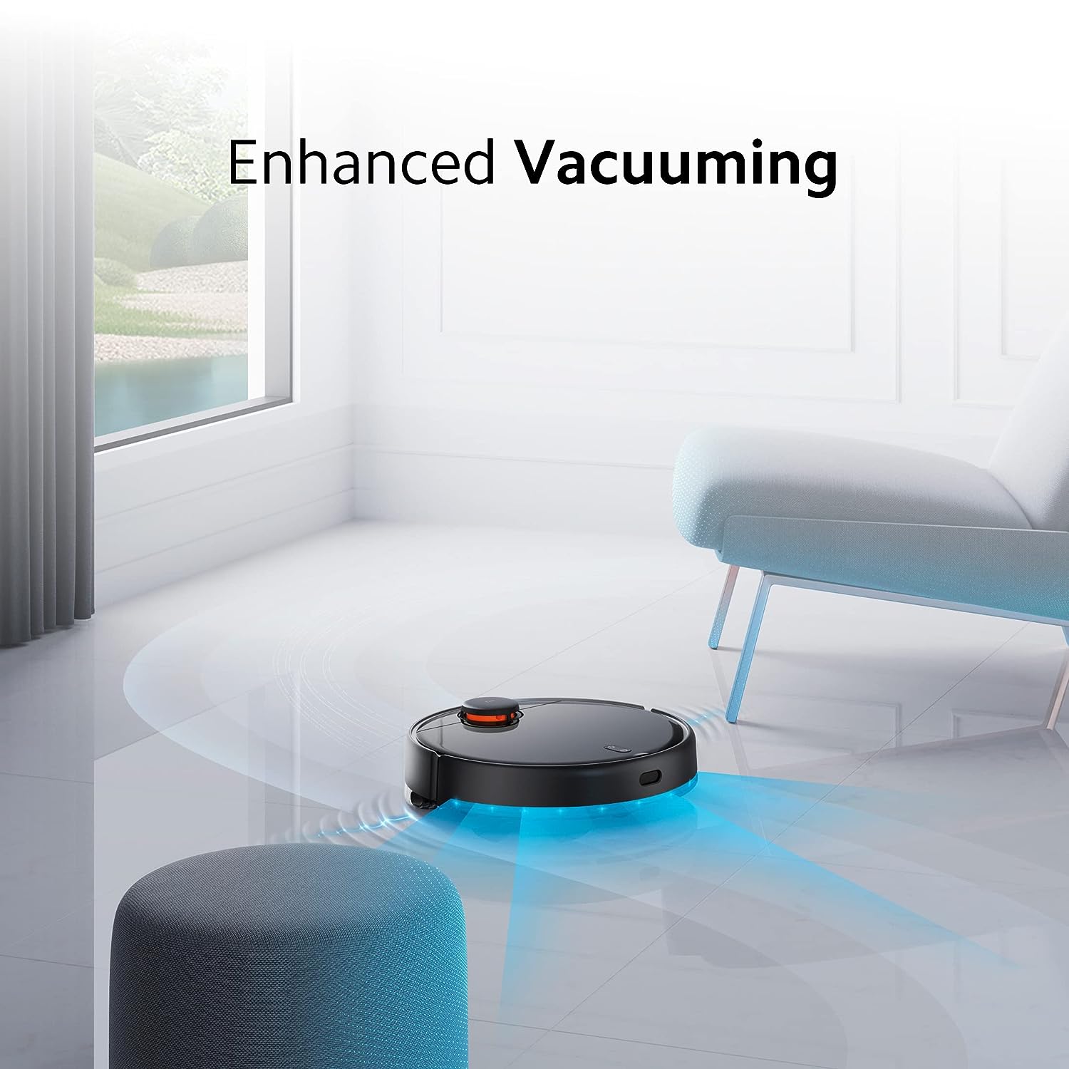 MI Xiaomi Robotic Vacuum-Mop 2Pro, Highest Runtime of 4.5 Hrs., 3000 Pa Strong Suction, 5200 Mah, Professional Mopping 2.0, Next Gen LDS Laser Navigation, Alexa/Google Assistant Enabled