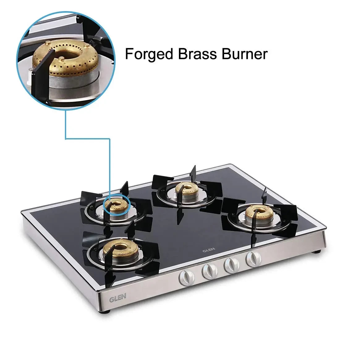 Glen GL 1048 GT Auto Ignition Forged BB Mirror Designer Glass Cooktop