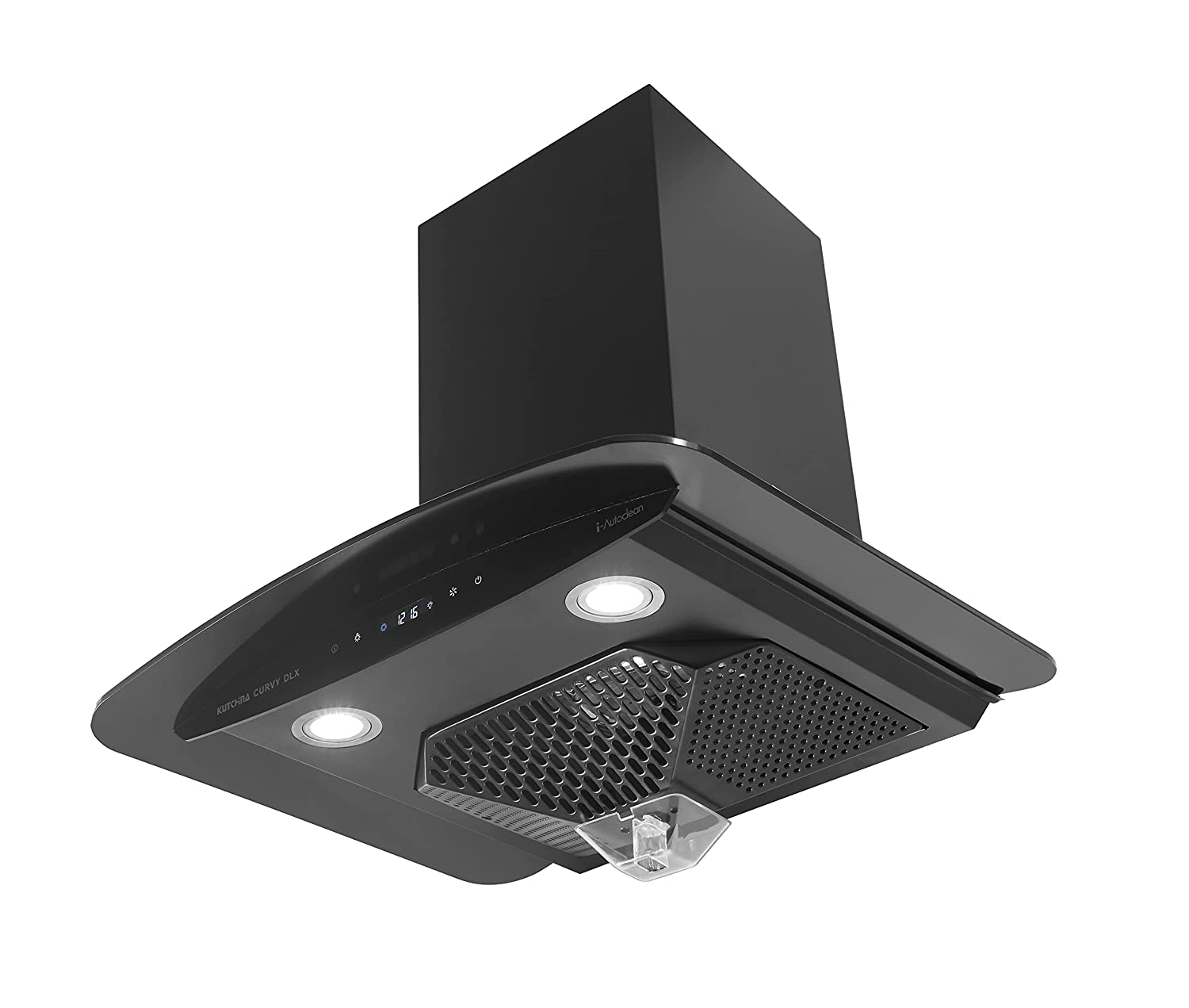 Kutchina kitchen chimney Curvy dlx 60 cm a chimni for kitchen autoclean function and a chimney with 60 cm autoclean technology with 1200 suction capacity.