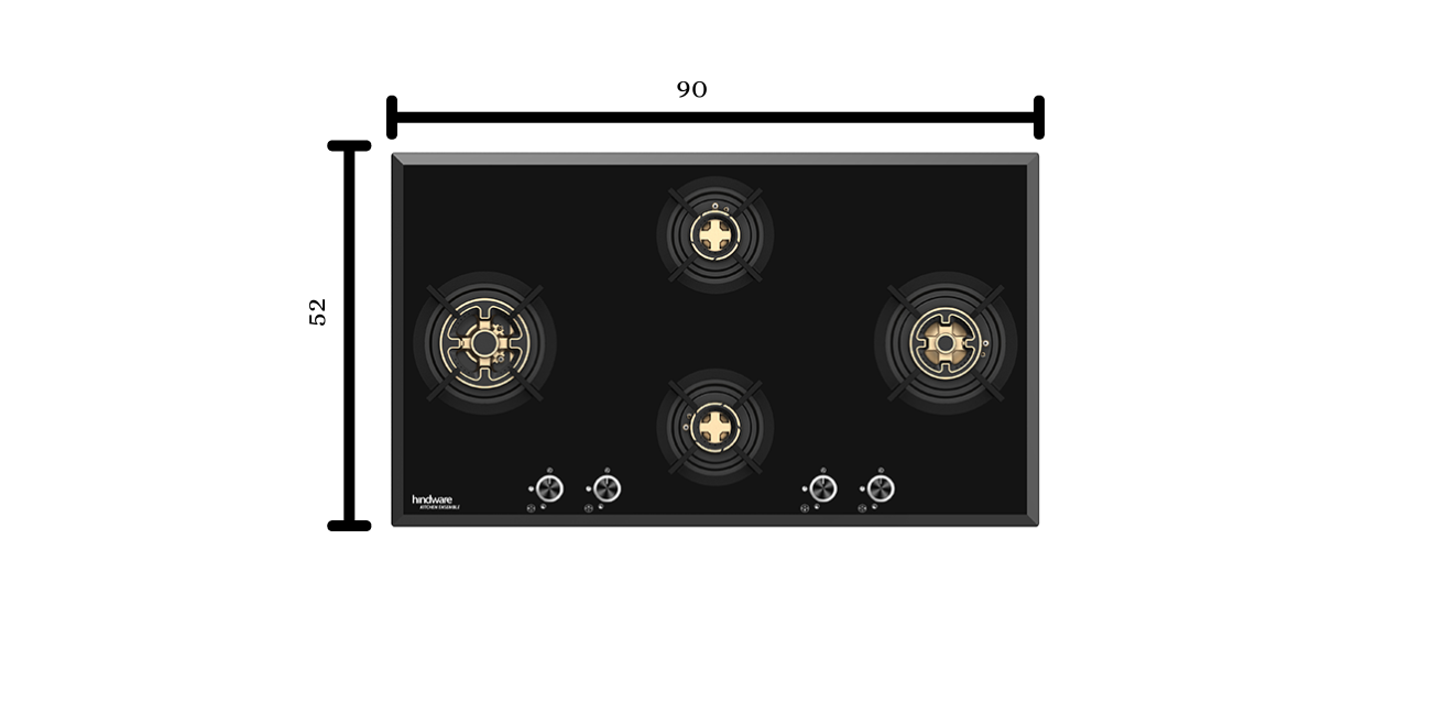 Hindware KA Hob Valeria 4B 90 CM BLACK