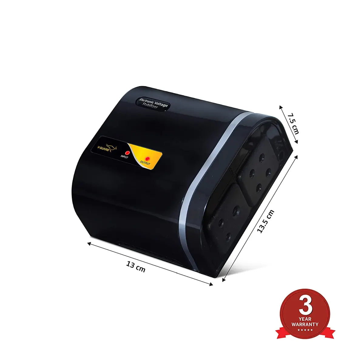 V-Guard Crystal Nano Voltage Stabilizer (Black)