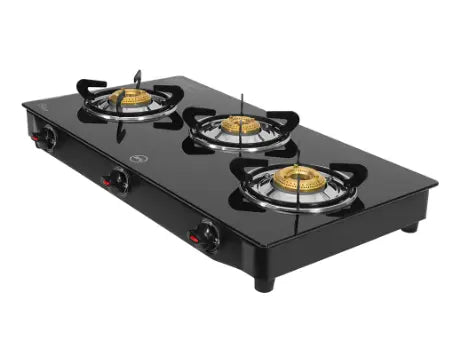 Kelvinator Gas Stove KGSGTR2033B Glass Top Black