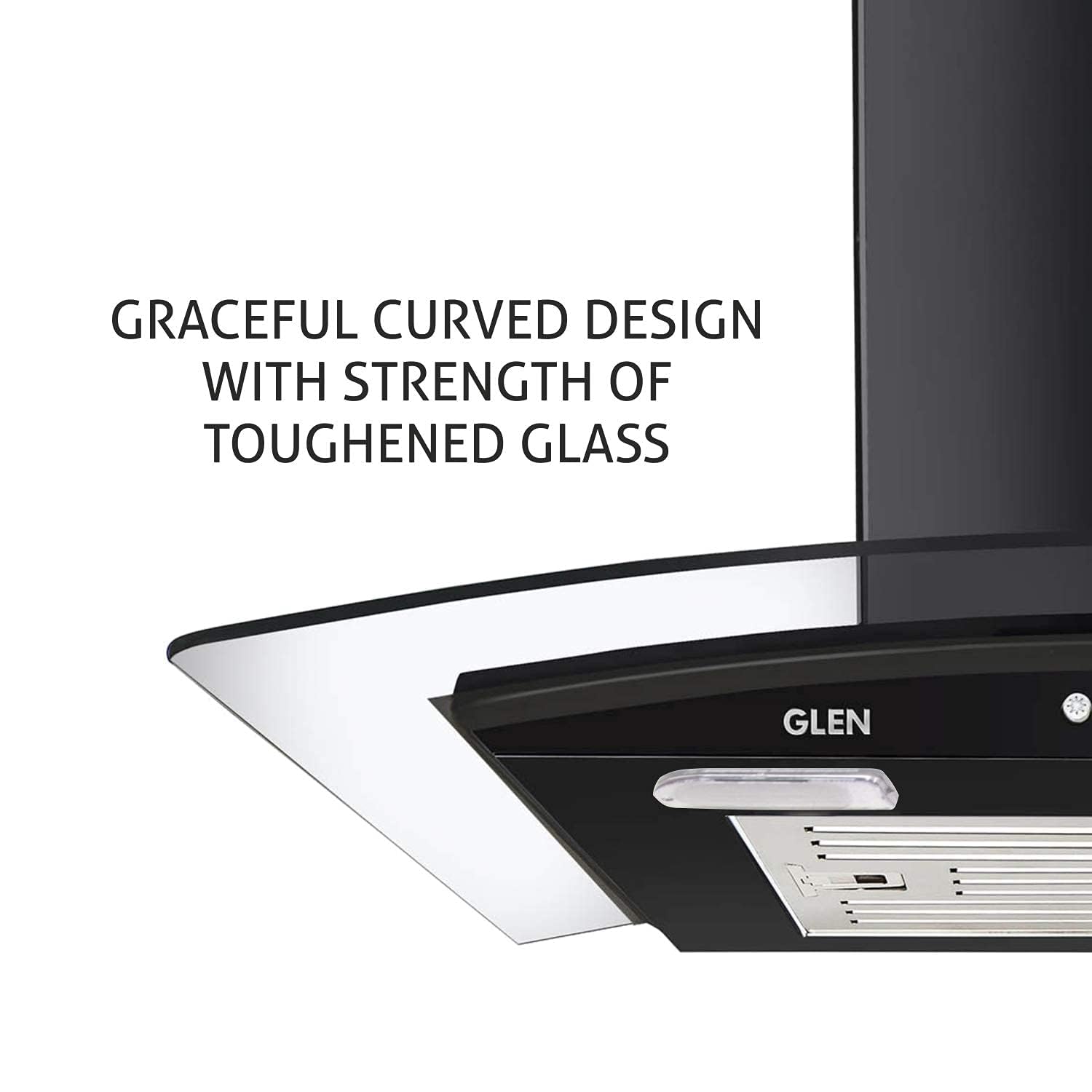 Glen Designer Kitchen Chimney 6070 Junior Black 60cm Baffle Filter 1000 m3/h