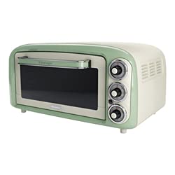 Ariete 979-18 L Design Electric Oven, Suitable for 30 cm Pizza, 1380W, 3 Cooking Positions, 60' Timer, Stainless Steel, Pastel Green