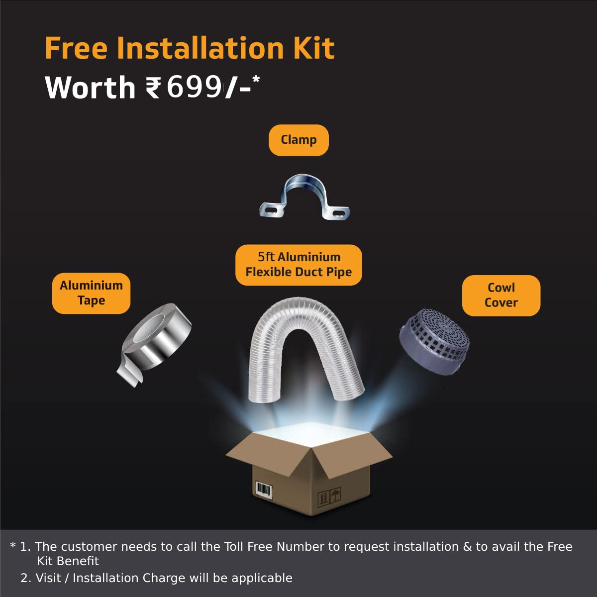 V-Guard A20 BL180 Kitchen Chimney with 1200m³/hr Suction, Intelligent Auto Clean, Curved Glass, Baffle Filter, Motion Sensor Controls, Oil Collector Tray, LED Light (Black)