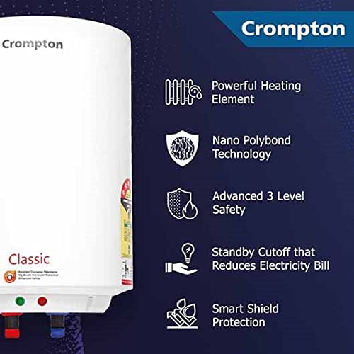 Crompton Classic 15 L Electric Water Heater (White)