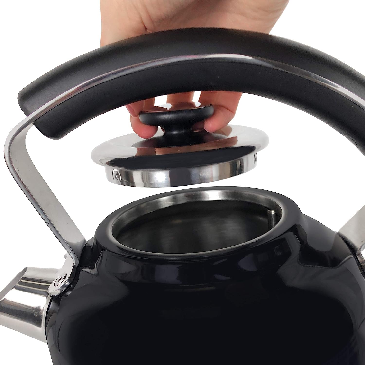 Ariete 2854B Moderna Cordless Electric Kettle, Stainless Steel Body, 1.7 Litre Capacity, Black