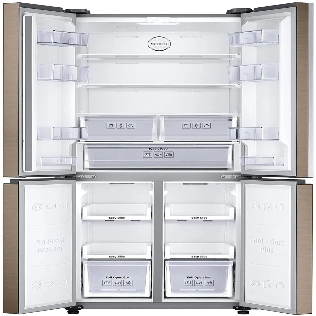 Samsung 594 L Inverter Frost-Free Side-by-Side Refrigerator (RF50K5910DP/TL, Refined Bronze)