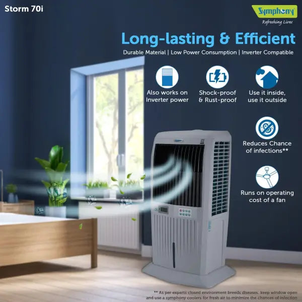 Symphony Storm 70i Desert Air Cooler (70L, Grey)