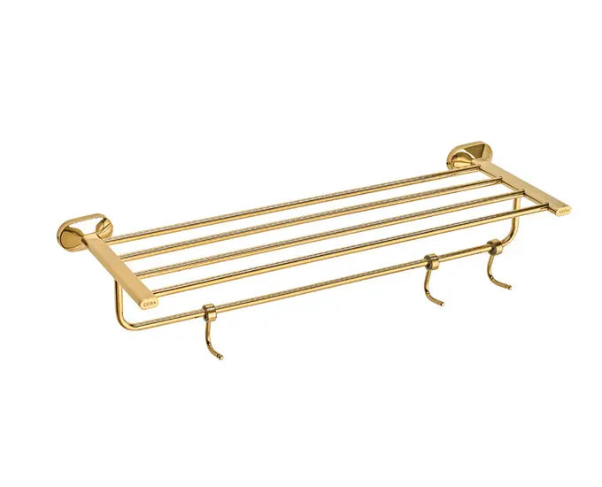Cera F5014131FG Lustre Icon French Gold Finish Stainless Steel (SS 304) Towel Rack - 600 mm (24")