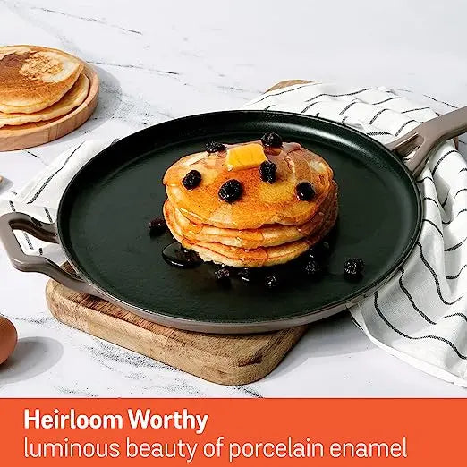 Meyer Enamel Cast Iron Dosa Tawa Induction Base 48601 28cm Grey
