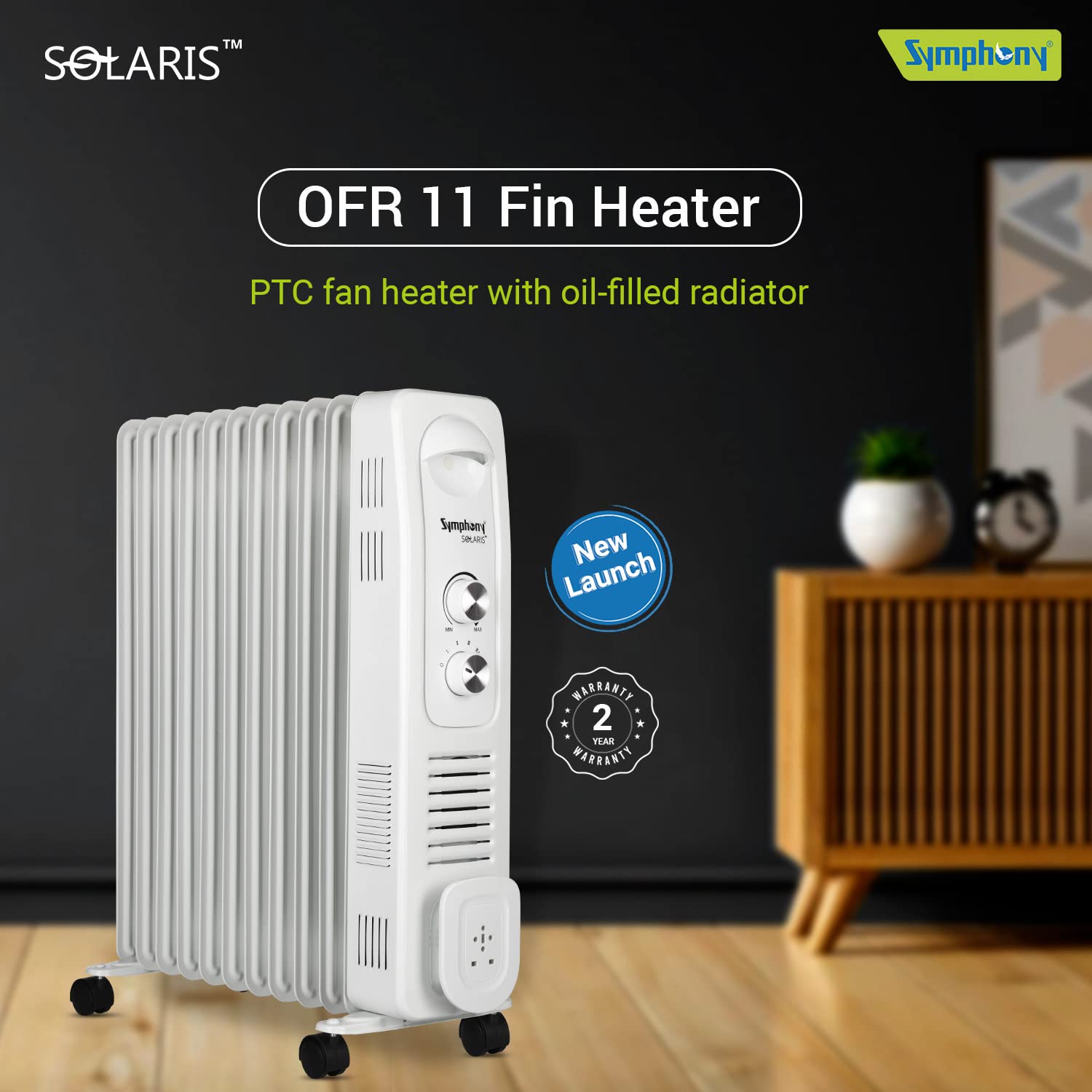 Symphony Solaris OFR 11 fin 2900W Room Heater Off White