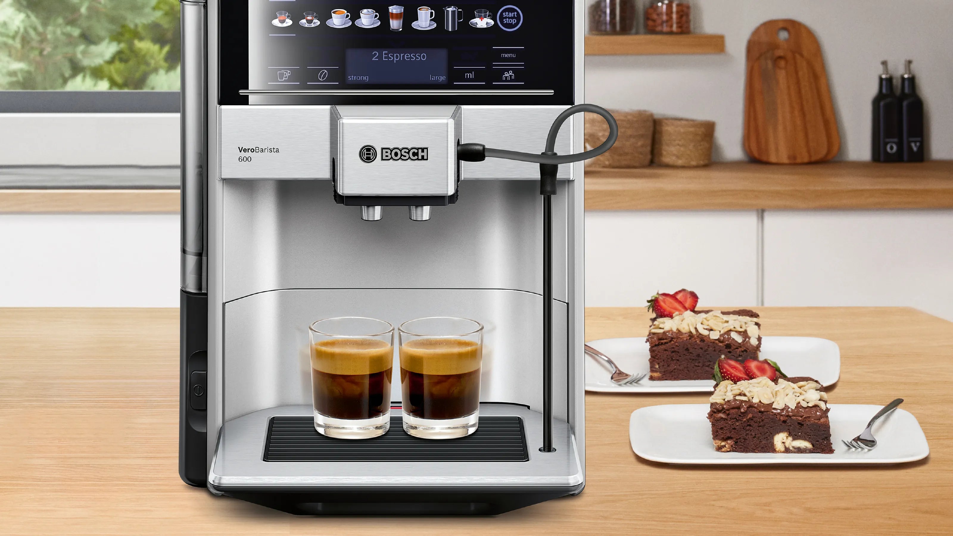 Bosch TIS65621IN Series 6 Fully automatic coffee machine Vero Barista 600 Silver, Removable water tank