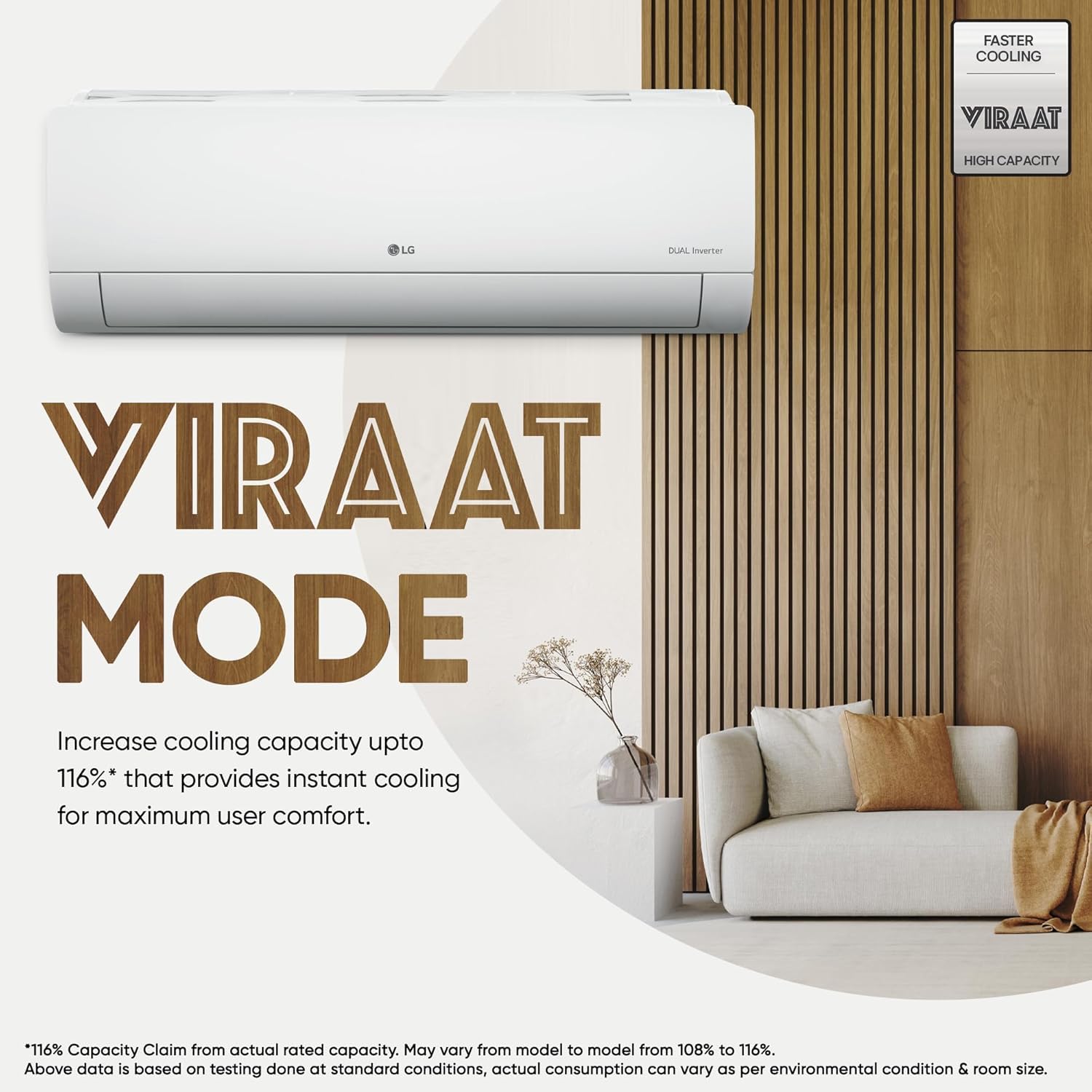LG 3 Star Split AC (2.0) with AI Convertible 6-in-1 Cooling, Anti Virus Protection, Diet+, Silver Deco - 2025 Model (US-Q24SNXE)