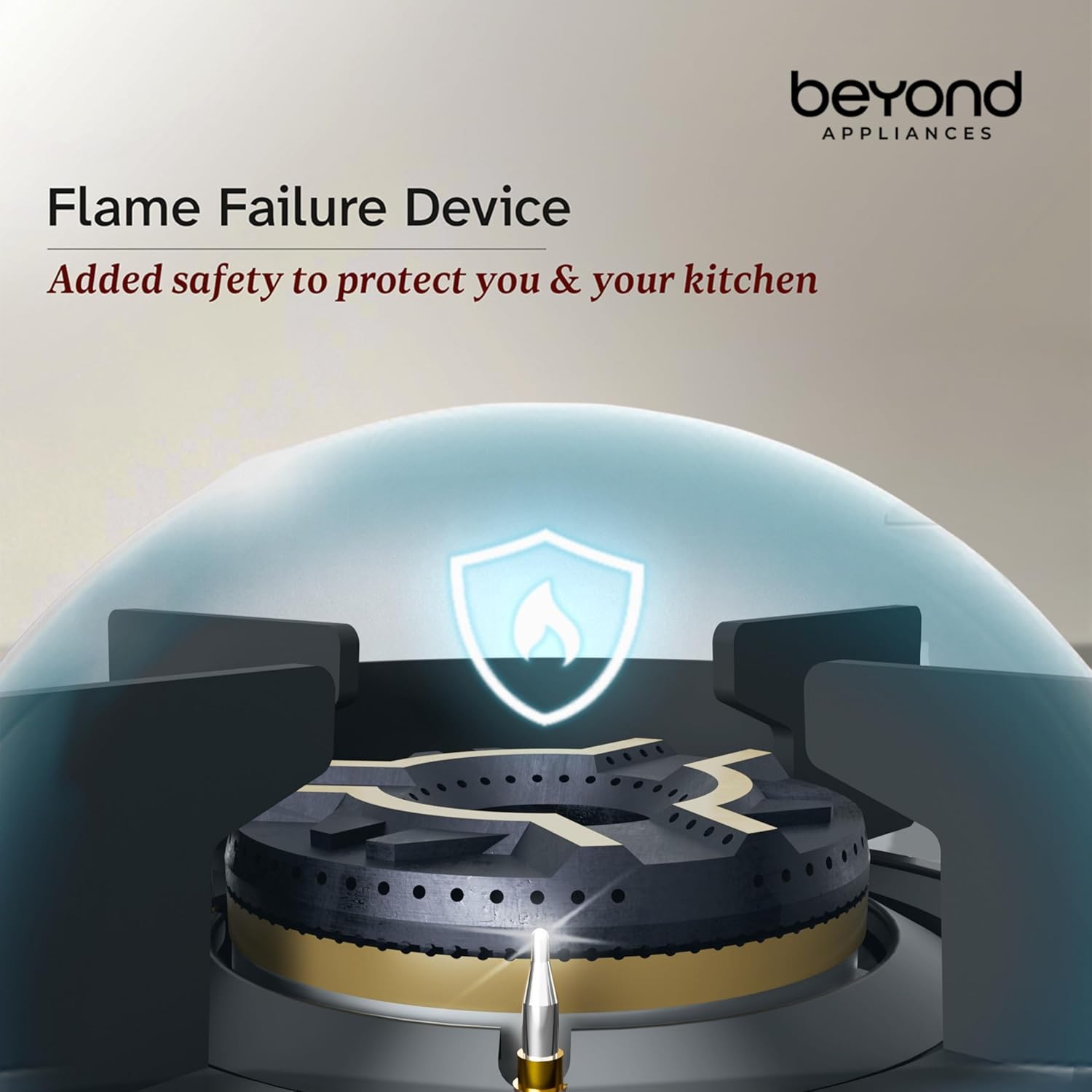Beyond Appliances Solaria 3 Gas Stove Auto Ignition Full Brass Burner
