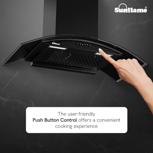 Sunflame Lamia 90 FL HAC Filterless Auto-Clean Kitchen Chimney | 90 cm | 1200 m³/h High Suction | Push Button Control | 1-Year Comprehensive & 5-Year Motor Coverage