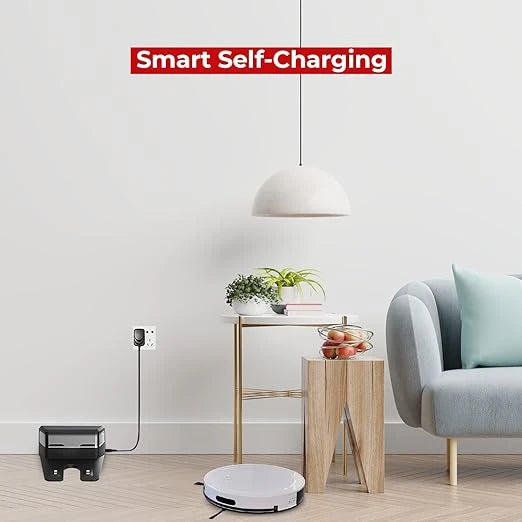 MILAGROW Seagull Agua Full Wet & Dry Robotic Vacuum Cleaner, 100ml Water Tank, 1500Pa Suction, Gyro Mapping, Self Charge, 3 Modes, APP & Remote (White)