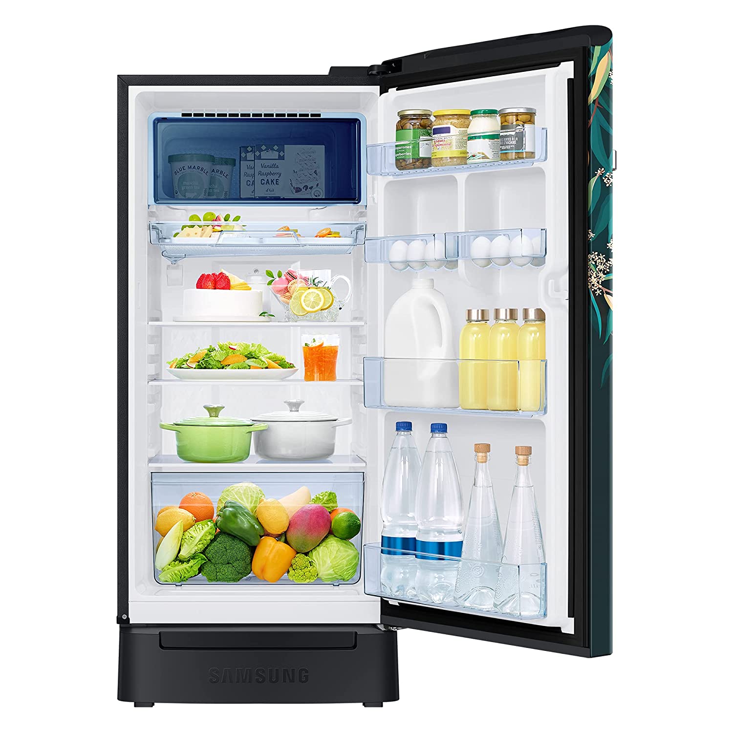 Samsung 198 L 3 Star Inverter Direct cool Single Door Refrigerator (RR21A2F2YTU/HL, Digi-Touch Cool, Base Stand with Drawer, Delight Indigo, Blue, 2022 Model)