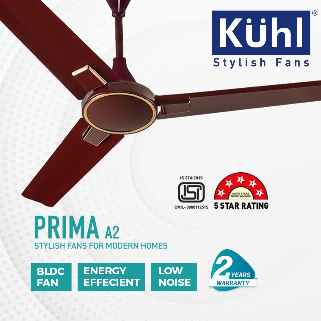 KUHL Prima A2 Stylish BLDC Fan Marked Brown