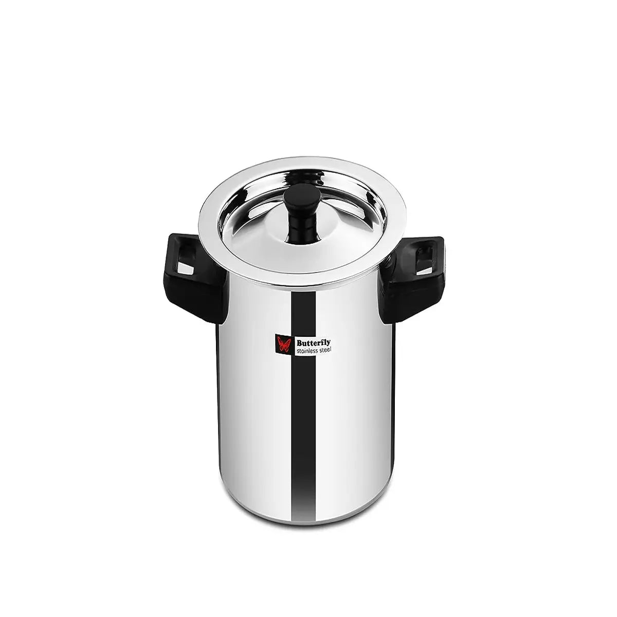 Butterfly Stainless Steel Premium Milk Pot Milk Boiler Milk Cooker Double Wall with Whistle and Funnel, 2 Litre, Silver, Standard (Milk Boiler 2.0 LTR)