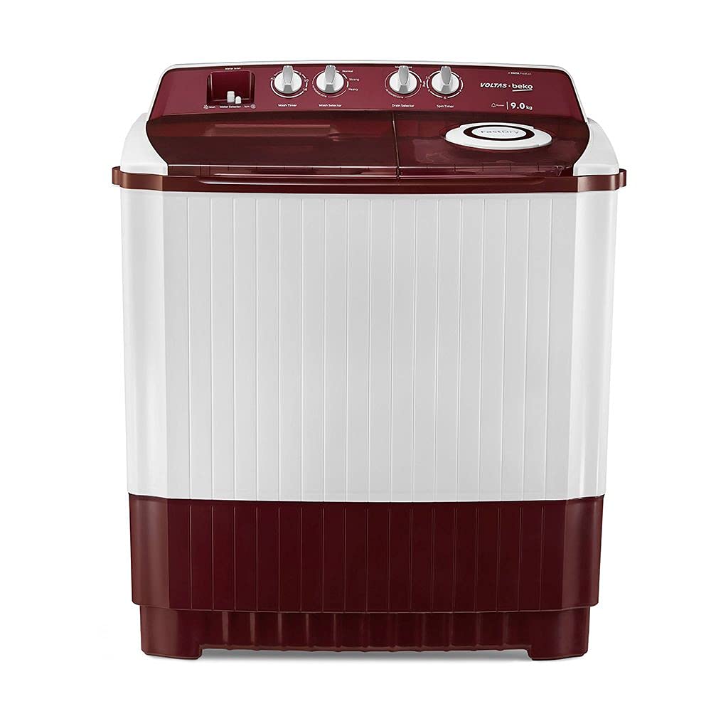 Voltas Beko 9 kg Semi Automatic Washing Machine (Burgundy) WTT90ABRT, Top Load